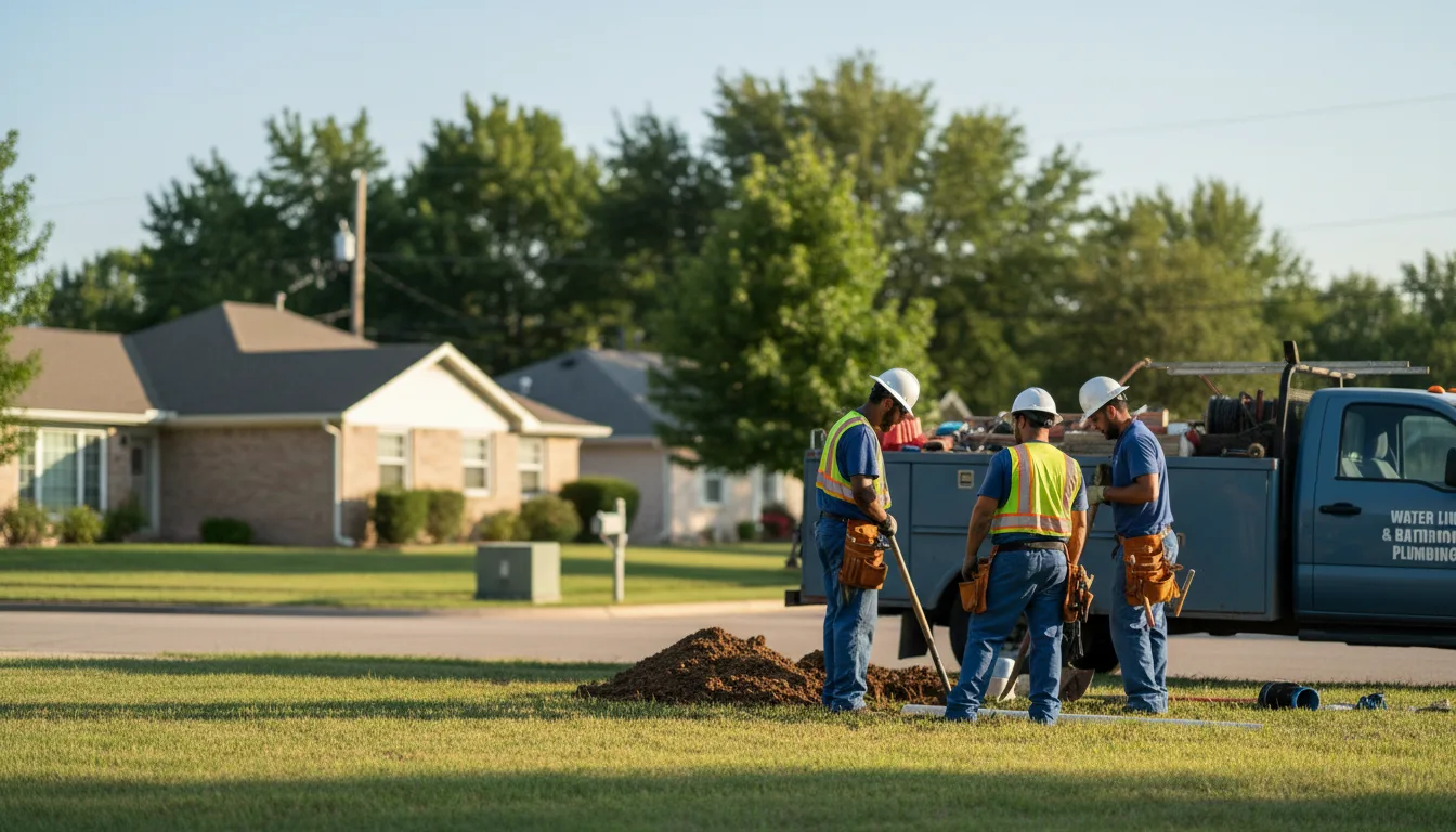Residential water line and bathroom plumbing service in Roy, UT